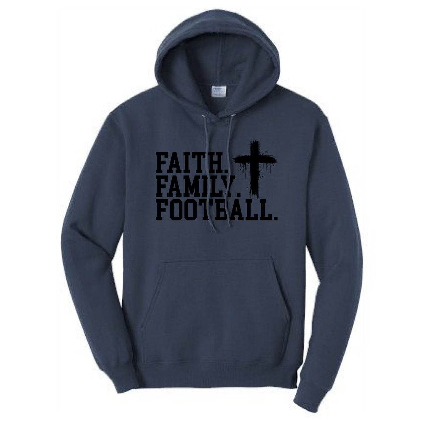 FAITH FAMILY FOOTBALL (A) (Black) - Hoodie