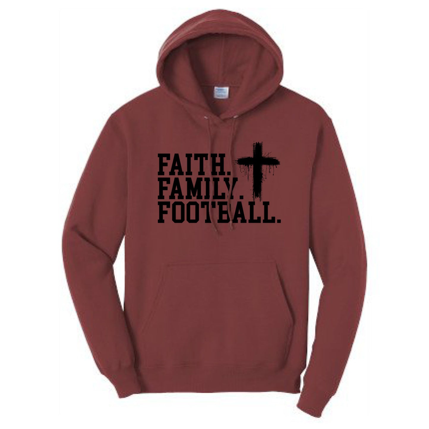 FAITH FAMILY FOOTBALL (A) (Black) - Hoodie