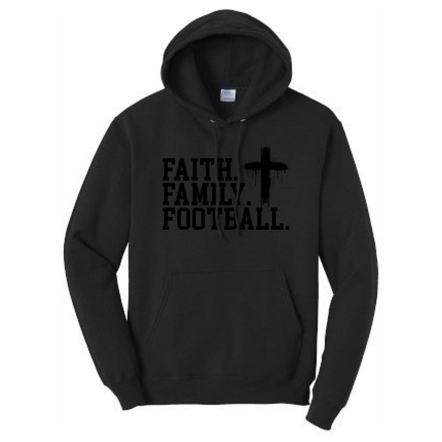 FAITH FAMILY FOOTBALL (A) (Black) - Hoodie