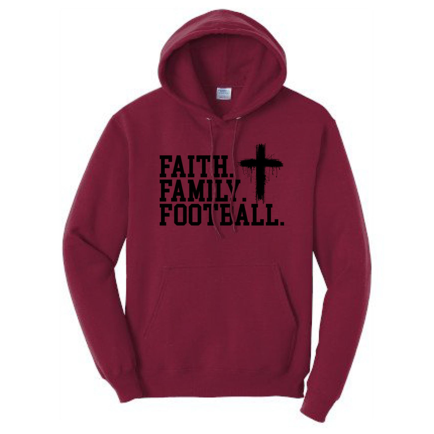 FAITH FAMILY FOOTBALL (A) (Black) - Hoodie