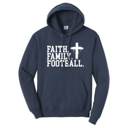 FAITH FAMILY FOOTBALL (A) (White) - Hoodie