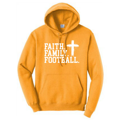 FAITH FAMILY FOOTBALL (A) (White) - Hoodie