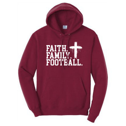 FAITH FAMILY FOOTBALL (A) (White) - Hoodie