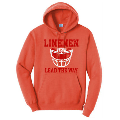 LINEMEN LEAD THE WAY (A) (Red) - Hoodie