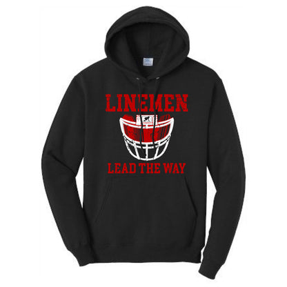 LINEMEN LEAD THE WAY (A) (Red) - Hoodie