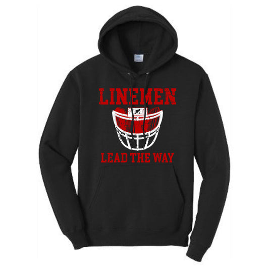 LINEMEN LEAD THE WAY (A) (Red) - Hoodie