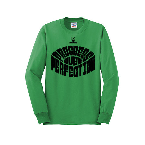 PROGRESS OVER PERFECTION (Black) - Long Sleeve 50/50 Tee