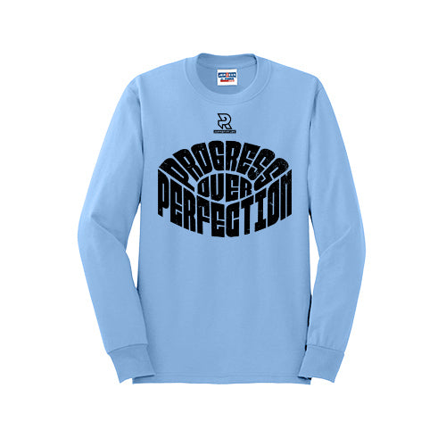PROGRESS OVER PERFECTION (Black) - Long Sleeve 50/50 Tee