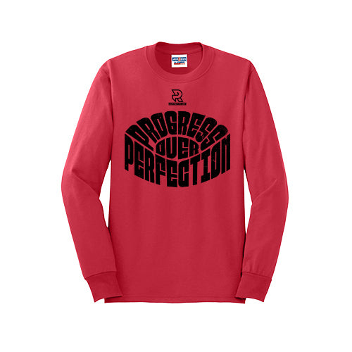PROGRESS OVER PERFECTION (Black) - Long Sleeve 50/50 Tee