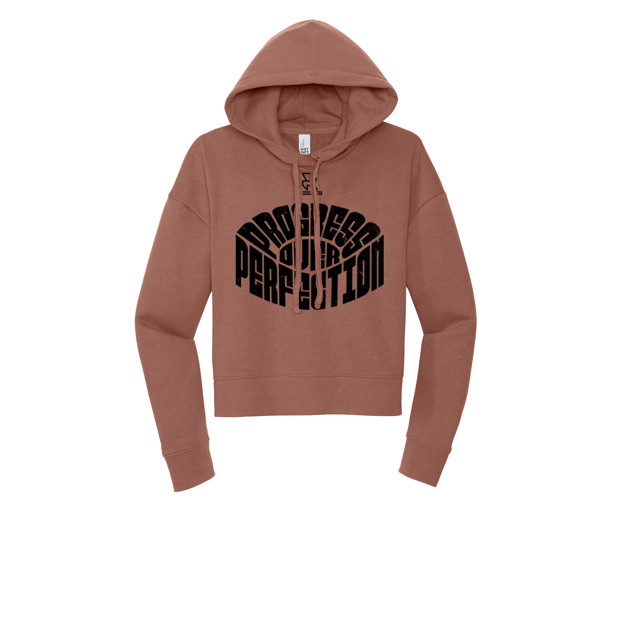 PROGRESS OVER PERFECTION (Black) - Womens Fleece Hoodie