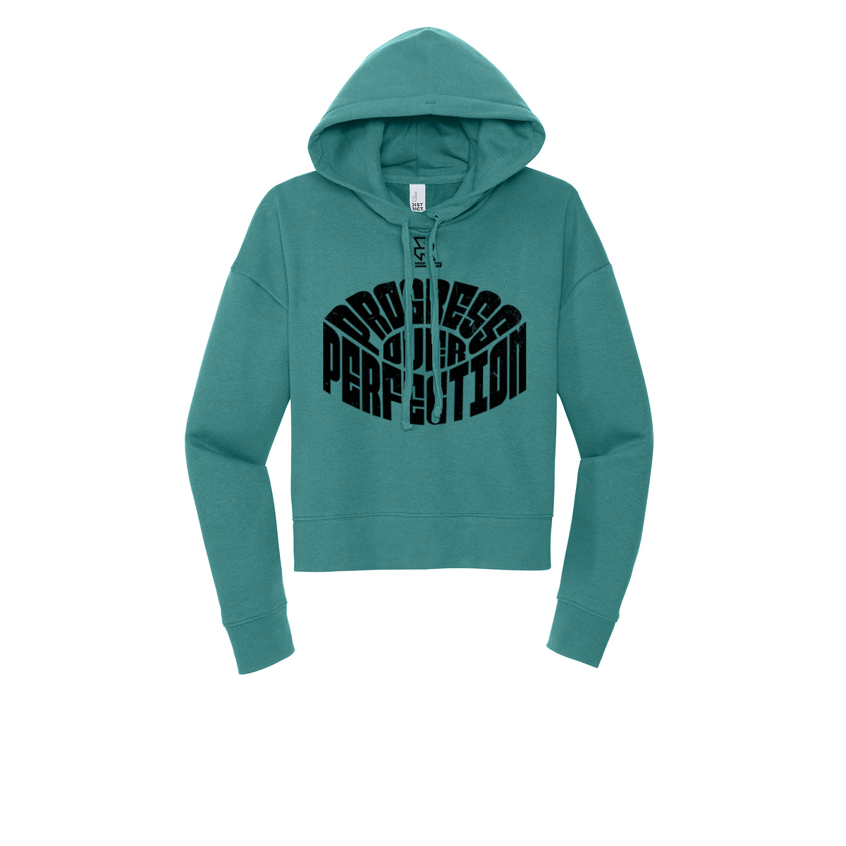 PROGRESS OVER PERFECTION (Black) - Womens Fleece Hoodie