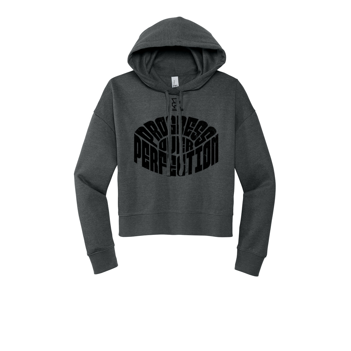 PROGRESS OVER PERFECTION (Black) - Womens Fleece Hoodie
