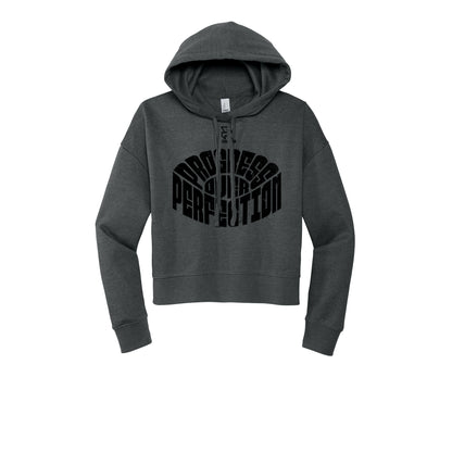 PROGRESS OVER PERFECTION (Black) - Womens Fleece Hoodie
