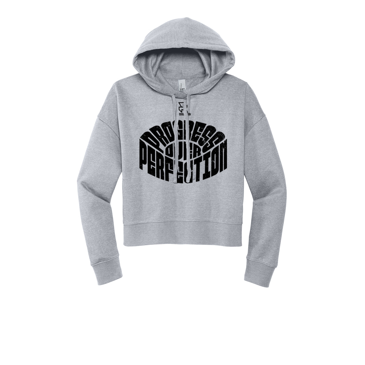 PROGRESS OVER PERFECTION (Black) - Womens Fleece Hoodie