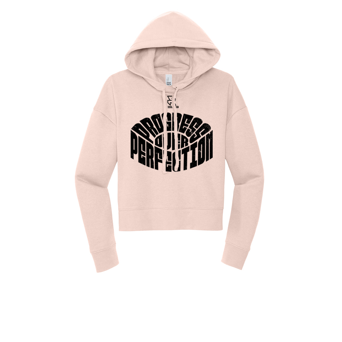 PROGRESS OVER PERFECTION (Black) - Womens Fleece Hoodie