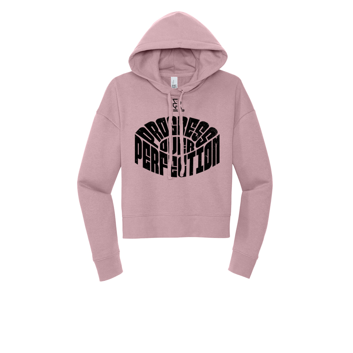 PROGRESS OVER PERFECTION (Black) - Womens Fleece Hoodie