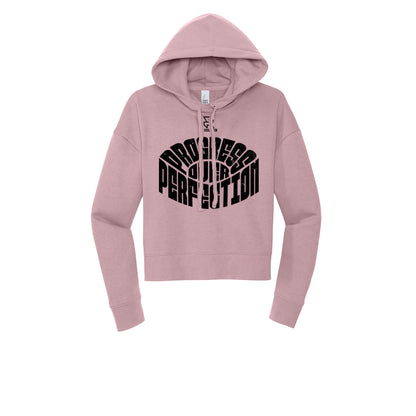 PROGRESS OVER PERFECTION (Black) - Womens Fleece Hoodie