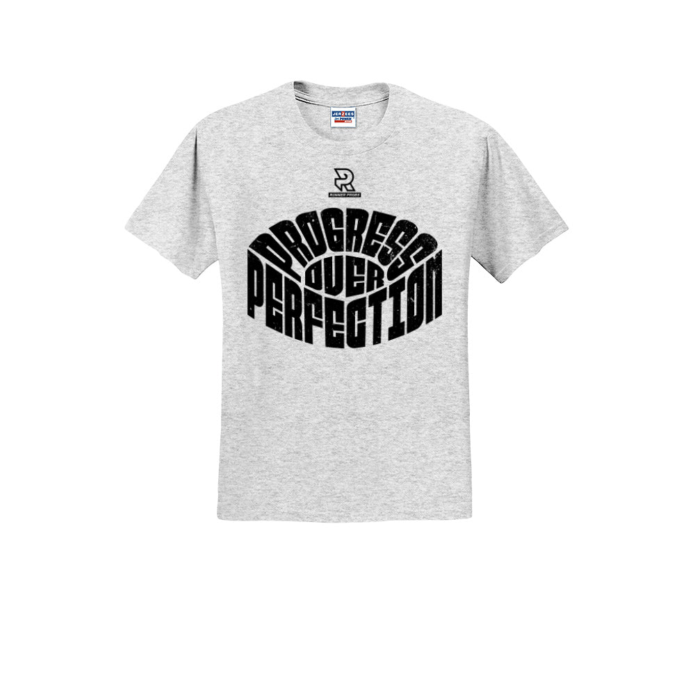 PROGRESS OVER PERFECTION (Black) - Short Sleeve Cotton Tee
