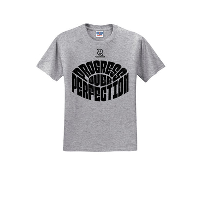 PROGRESS OVER PERFECTION (Black) - Short Sleeve Cotton Tee