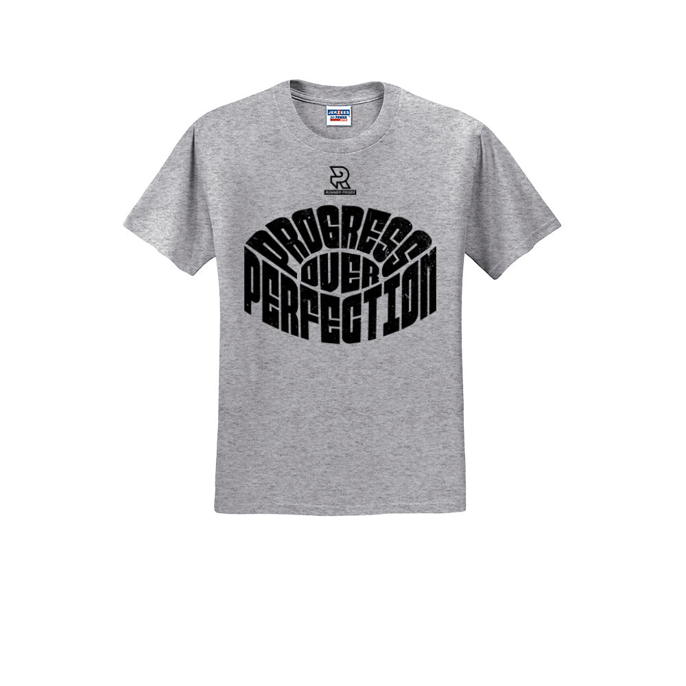 PROGRESS OVER PERFECTION (Black) - Short Sleeve 50/50 Tee