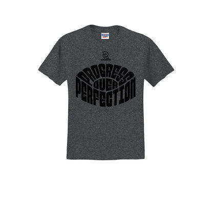 PROGRESS OVER PERFECTION (Black) - Short Sleeve 50/50 Tee