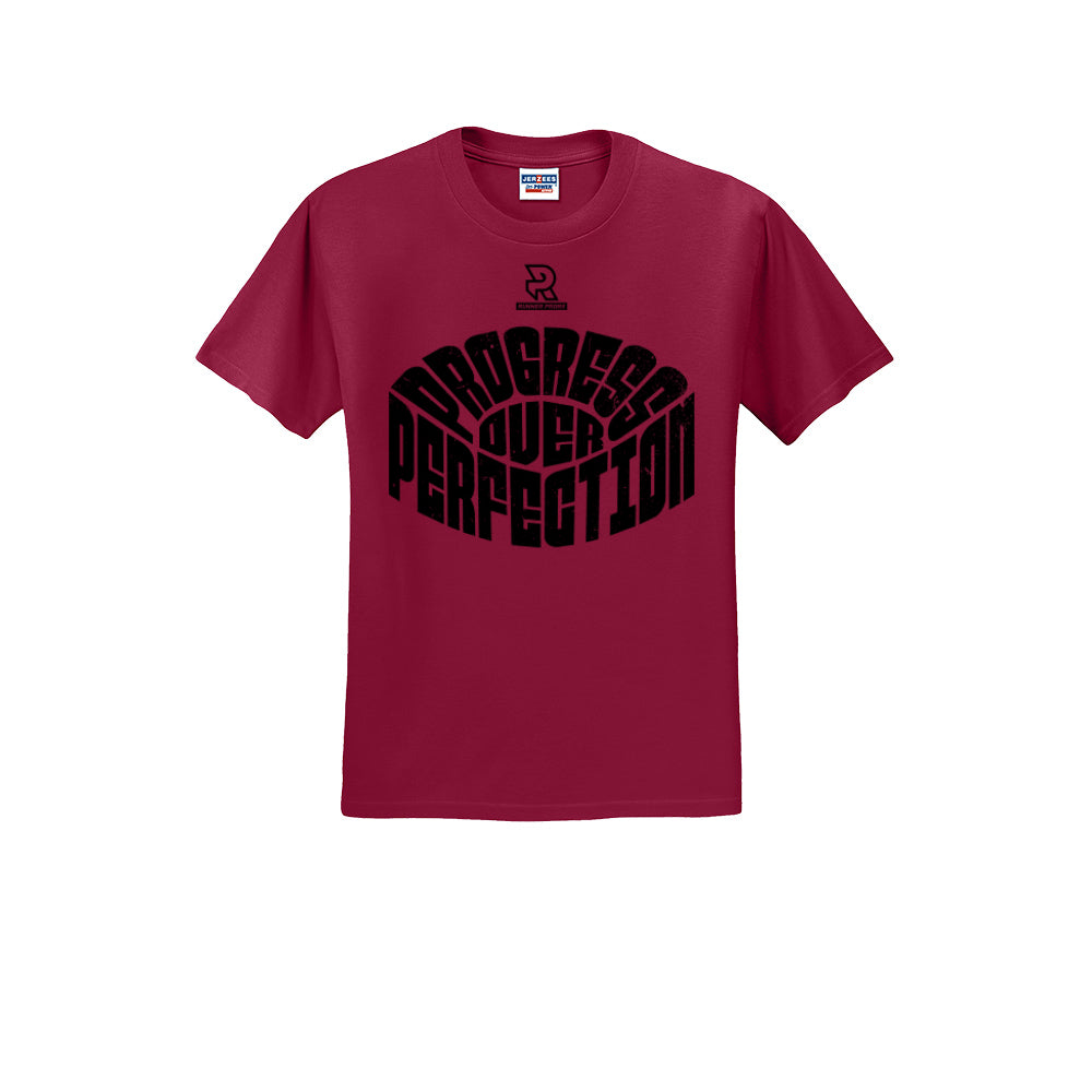 PROGRESS OVER PERFECTION (Black) - Short Sleeve Cotton Tee