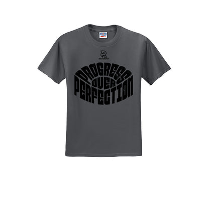 PROGRESS OVER PERFECTION (Black) - Short Sleeve Cotton Tee