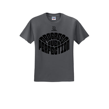PROGRESS OVER PERFECTION (Black) - Short Sleeve 50/50 Tee