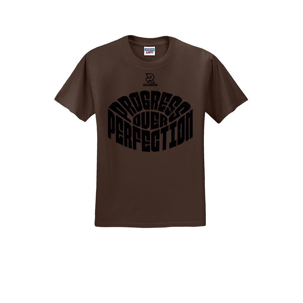 PROGRESS OVER PERFECTION (Black) - Short Sleeve 50/50 Tee