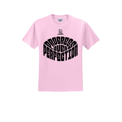 PROGRESS OVER PERFECTION (Black) - Short Sleeve Cotton Tee