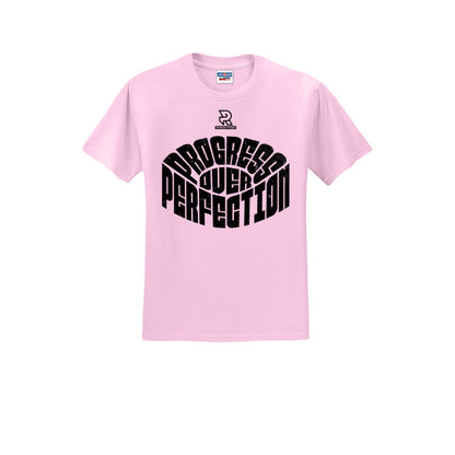 PROGRESS OVER PERFECTION (Black) - Short Sleeve 50/50 Tee