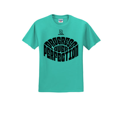 PROGRESS OVER PERFECTION (Black) - Short Sleeve Cotton Tee