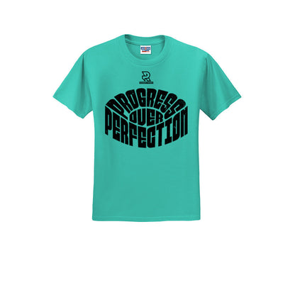 PROGRESS OVER PERFECTION (Black) - Short Sleeve 50/50 Tee