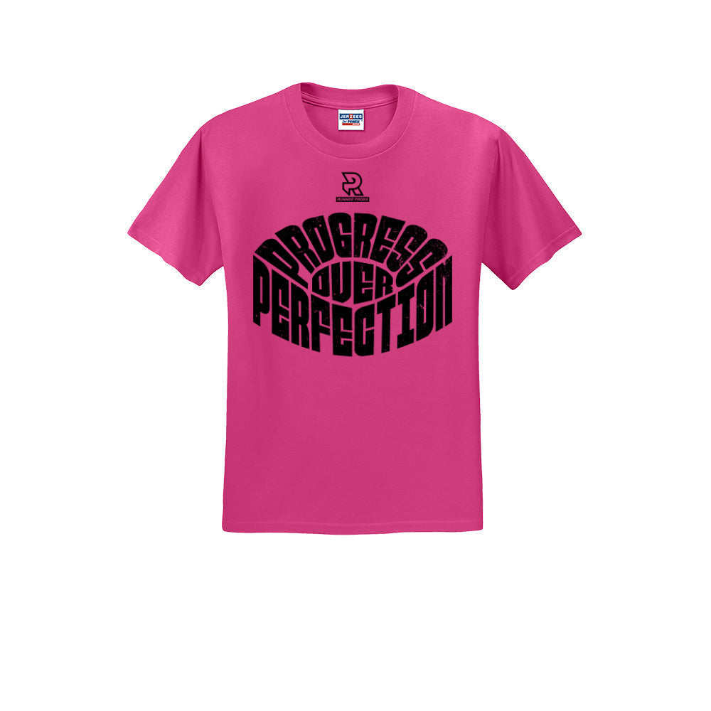 PROGRESS OVER PERFECTION (Black) - Short Sleeve 50/50 Tee
