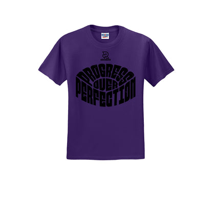 PROGRESS OVER PERFECTION (Black) - Short Sleeve Cotton Tee