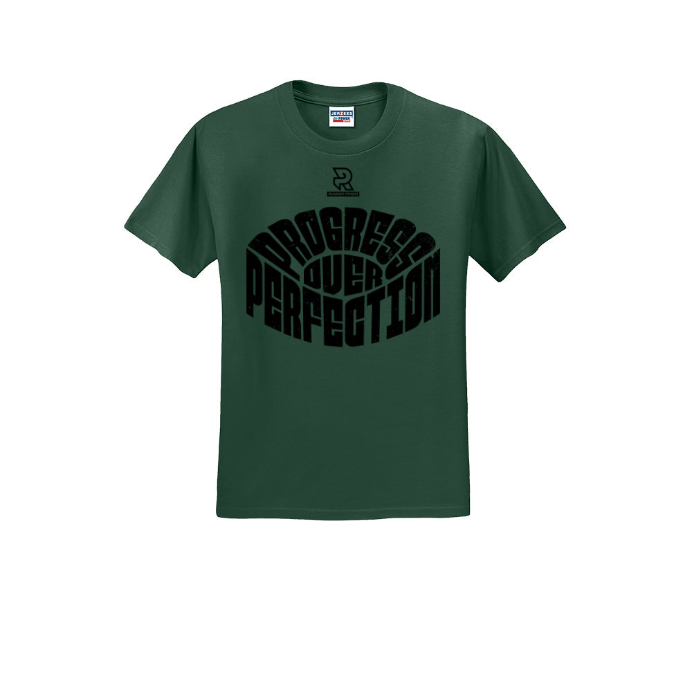 PROGRESS OVER PERFECTION (Black) - Short Sleeve Cotton Tee