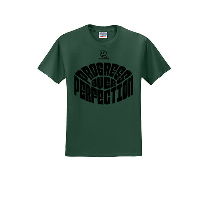 PROGRESS OVER PERFECTION (Black) - Short Sleeve Cotton Tee