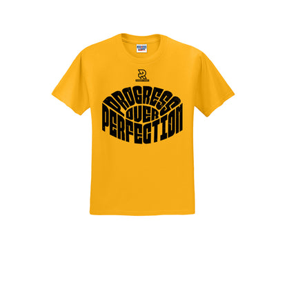 PROGRESS OVER PERFECTION (Black) - Short Sleeve Cotton Tee