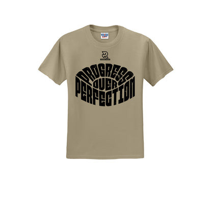 PROGRESS OVER PERFECTION (Black) - Short Sleeve Cotton Tee