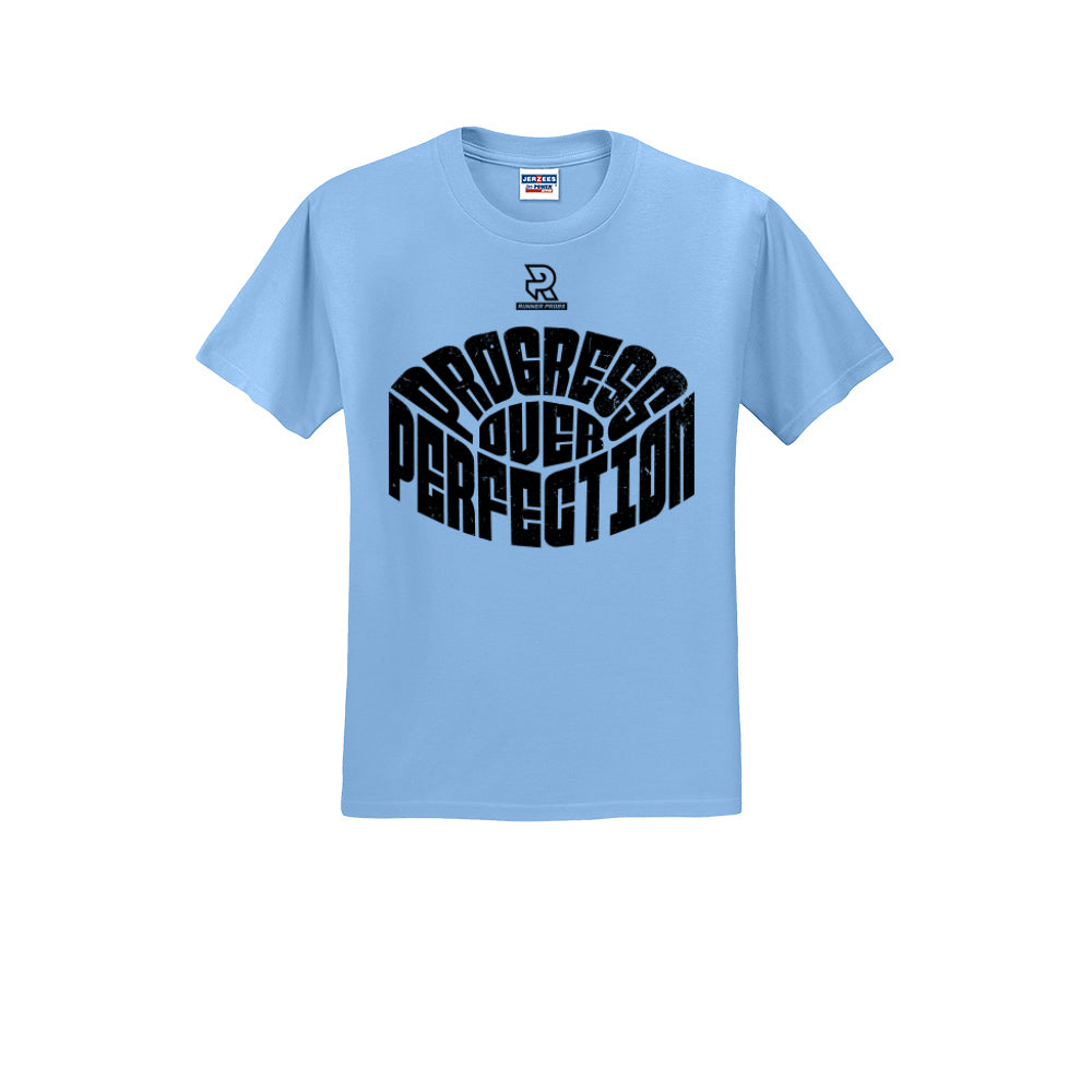PROGRESS OVER PERFECTION (Black) - Short Sleeve Cotton Tee