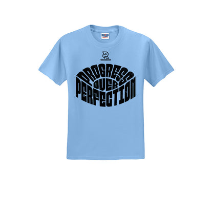 PROGRESS OVER PERFECTION (Black) - Short Sleeve Cotton Tee