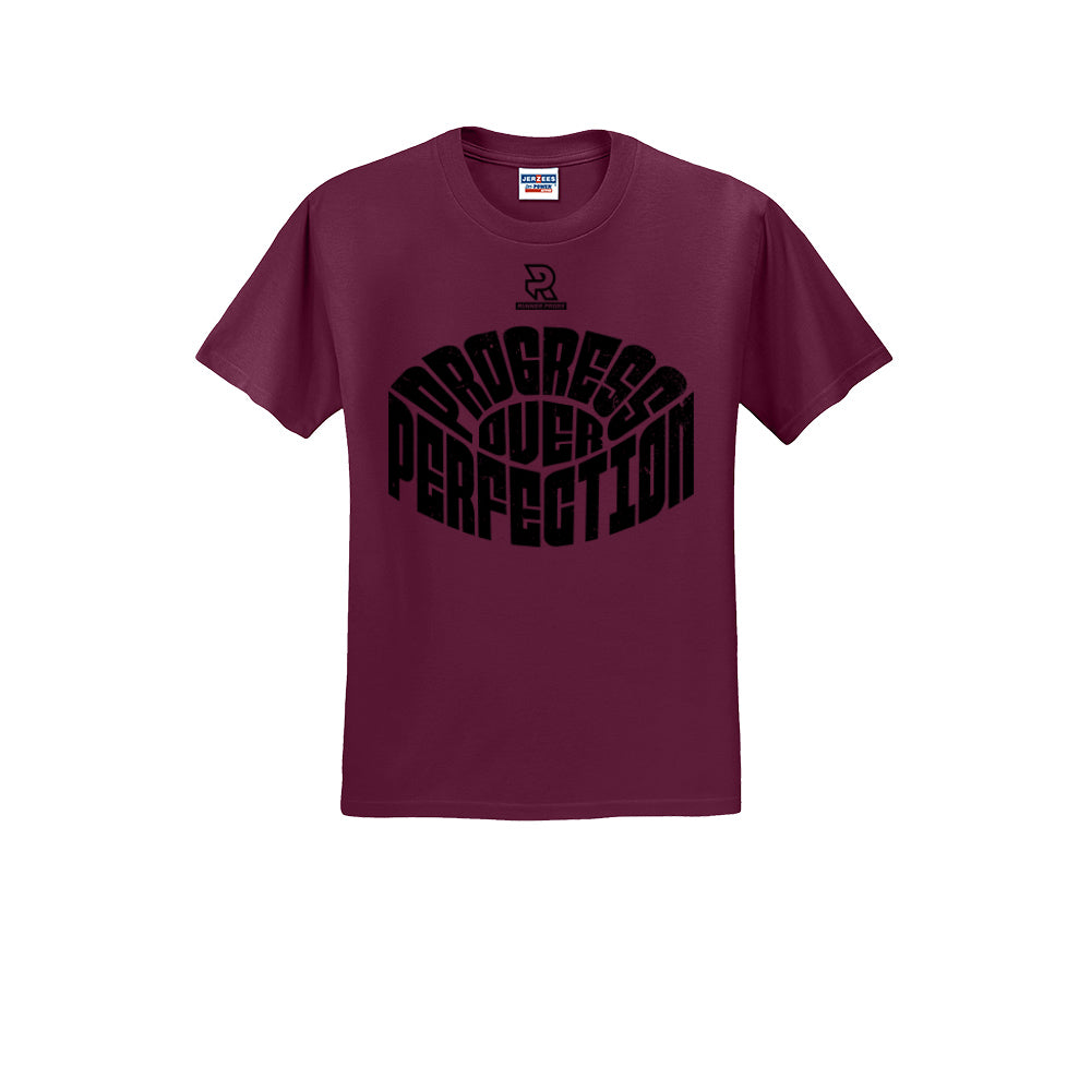 PROGRESS OVER PERFECTION (Black) - Short Sleeve Cotton Tee
