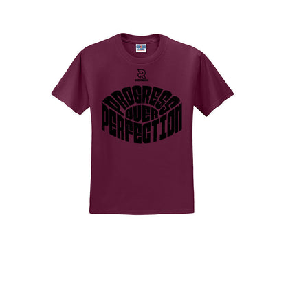 PROGRESS OVER PERFECTION (Black) - Short Sleeve 50/50 Tee