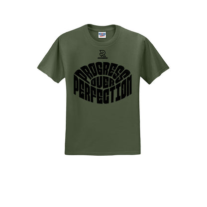 PROGRESS OVER PERFECTION (Black) - Short Sleeve 50/50 Tee