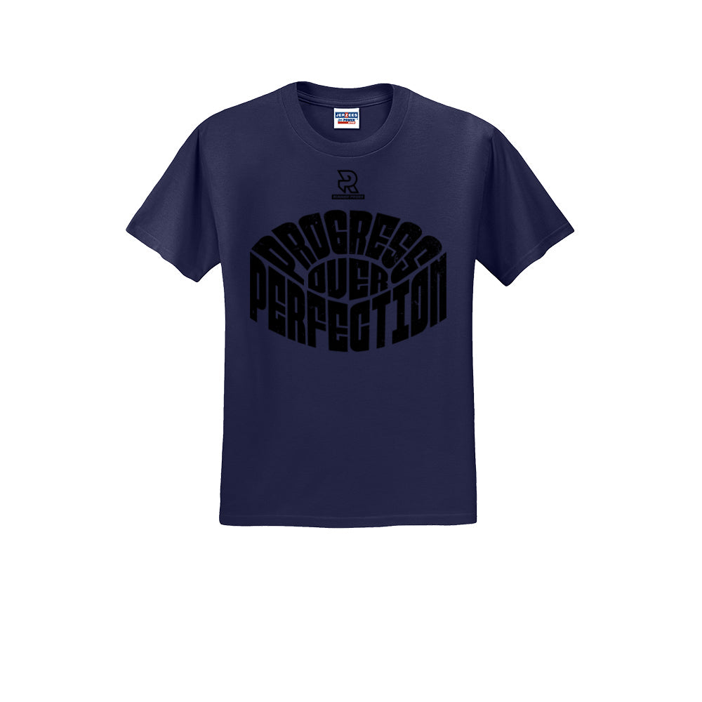 PROGRESS OVER PERFECTION (Black) - Short Sleeve Cotton Tee