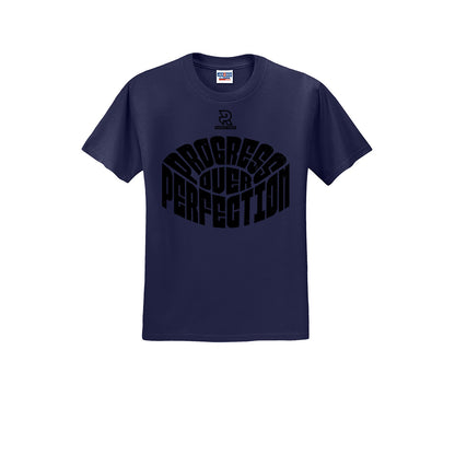 PROGRESS OVER PERFECTION (Black) - Short Sleeve Cotton Tee