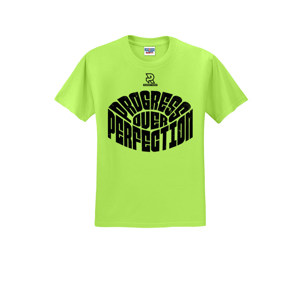 PROGRESS OVER PERFECTION (Black) - Short Sleeve Cotton Tee