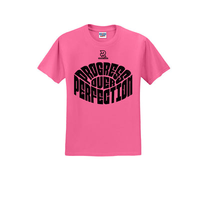 PROGRESS OVER PERFECTION (Black) - Short Sleeve 50/50 Tee