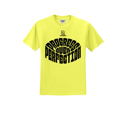 PROGRESS OVER PERFECTION (Black) - Short Sleeve Cotton Tee
