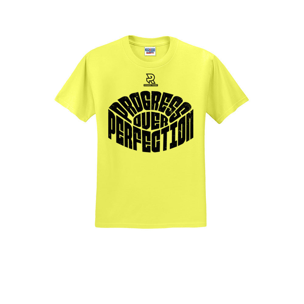 PROGRESS OVER PERFECTION (Black) - Short Sleeve 50/50 Tee